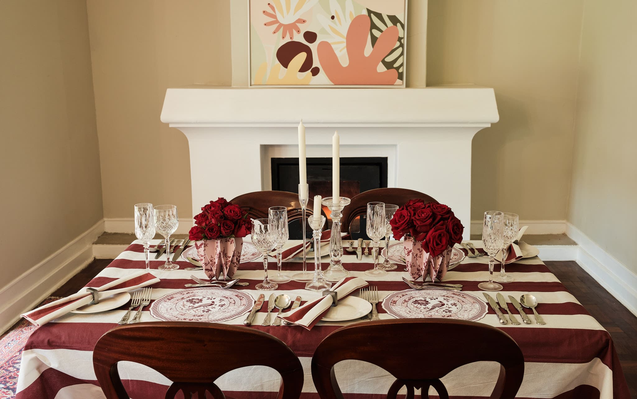 SS_Tablescapes_122025_00224a The Classic Striped - Tablecloth - Wine Striped