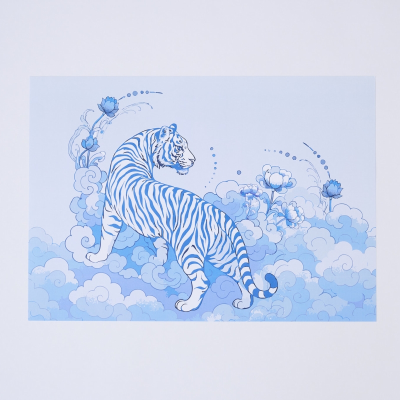 Tiger Chinoiserie Placemats - Set of 12