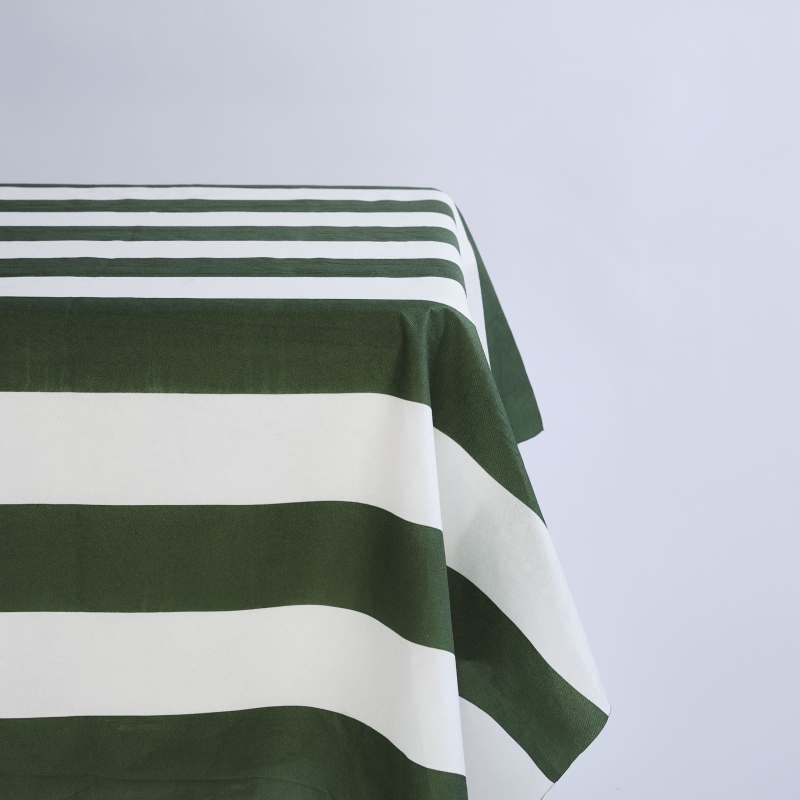 The Classic Striped - Tablecloth - Olive Striped