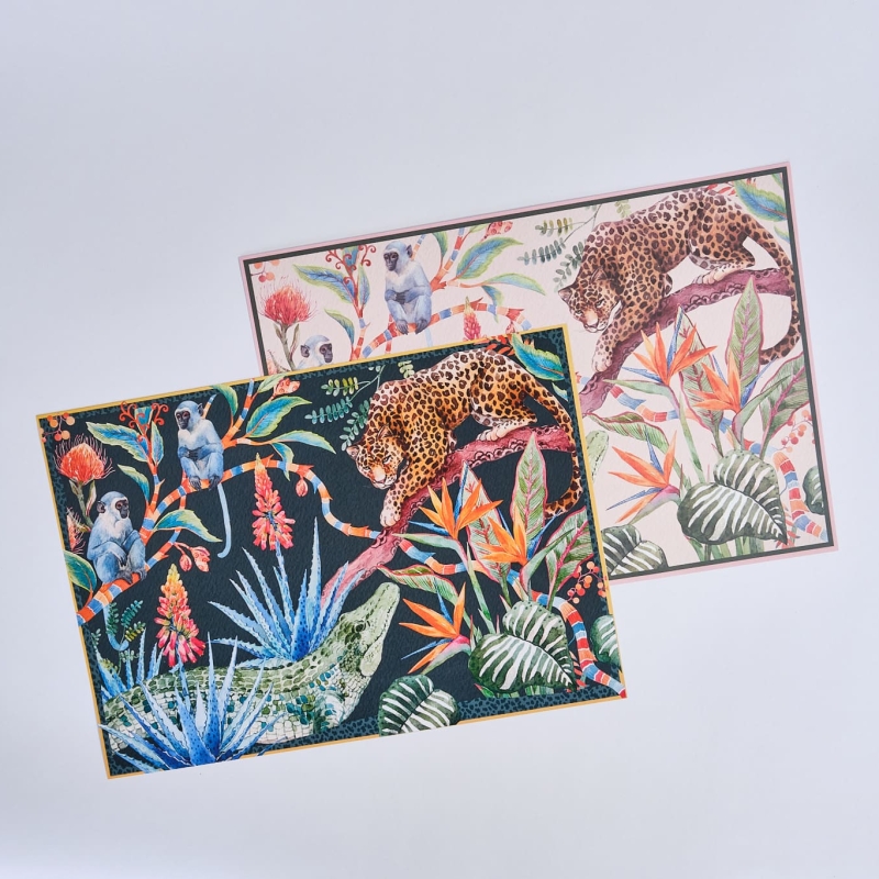 Been A While Crocodile - Placemats - African Collection - Black and Cream