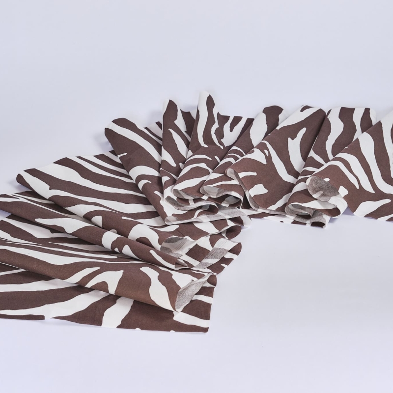Zebra - Table Runner - Mocha - African Collection