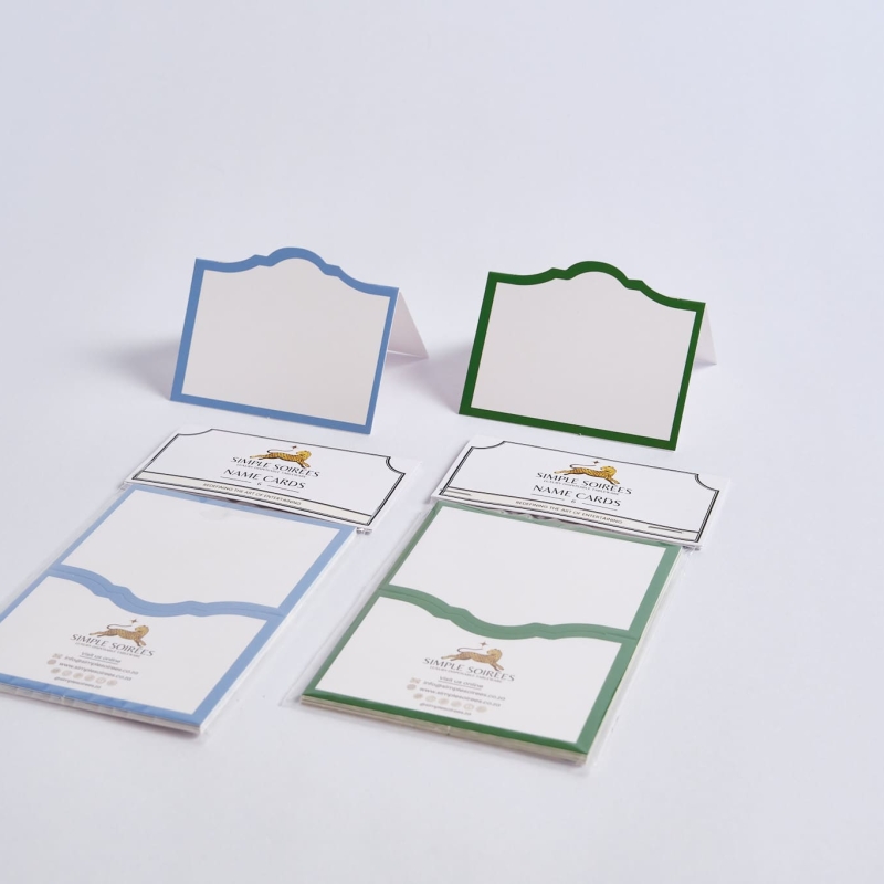 Name Cards - Sky Blue and Lime Green Colours - Classic Collection
