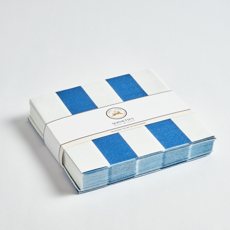 The Classic Striped Serviettes - Navy