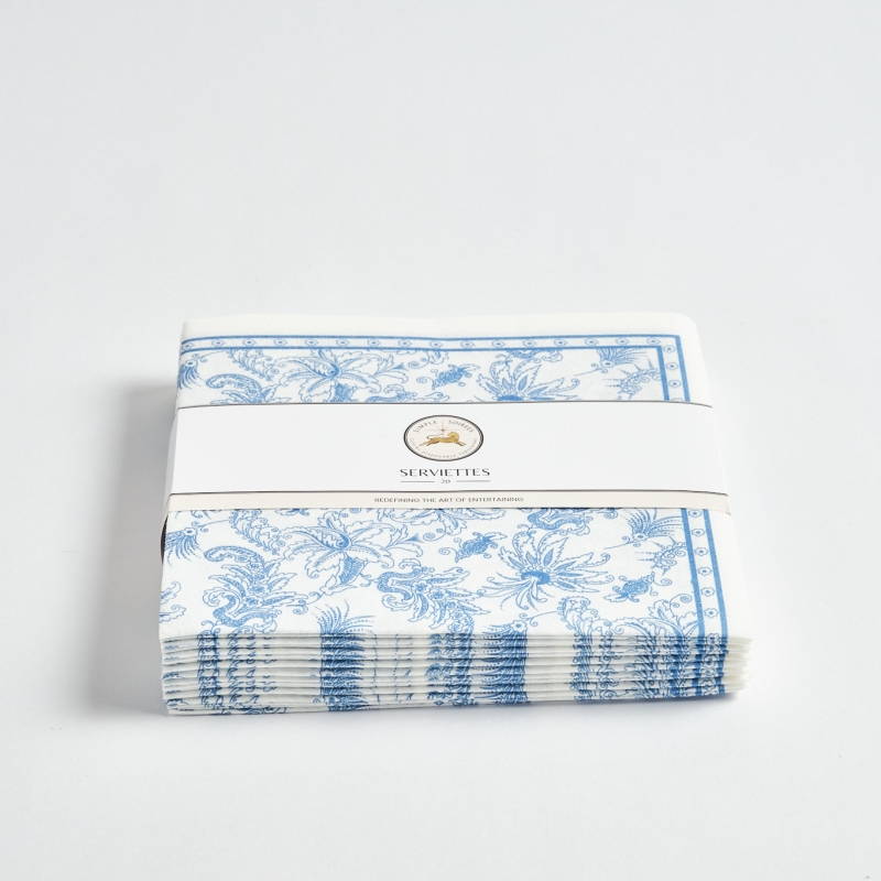 Paisley Serviettes - Sky